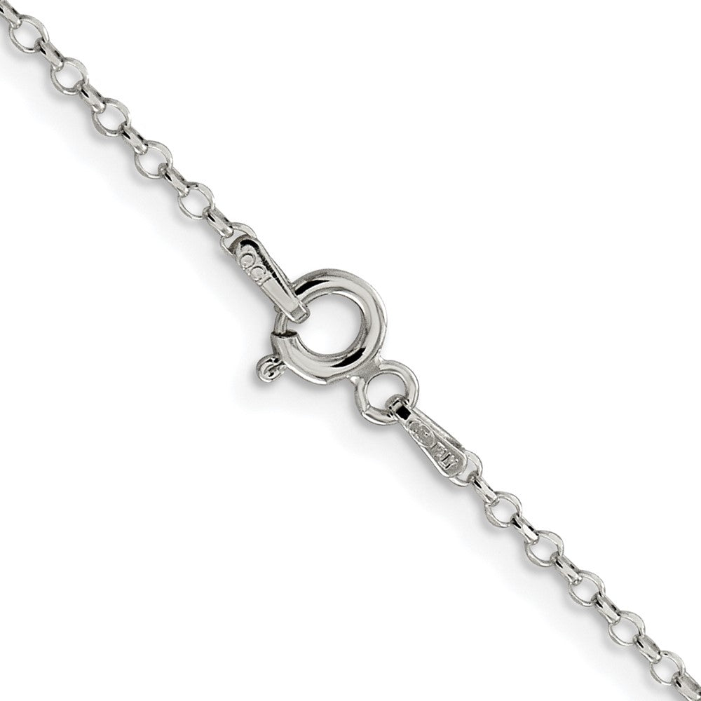 Sterling Silver Rhodium-plated 1.75mm Diamond-cut Rolo Cable Chain