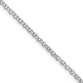 Sterling Silver Rhodium-plated 2.2mm Diamond-cut Rolo Cable Chain