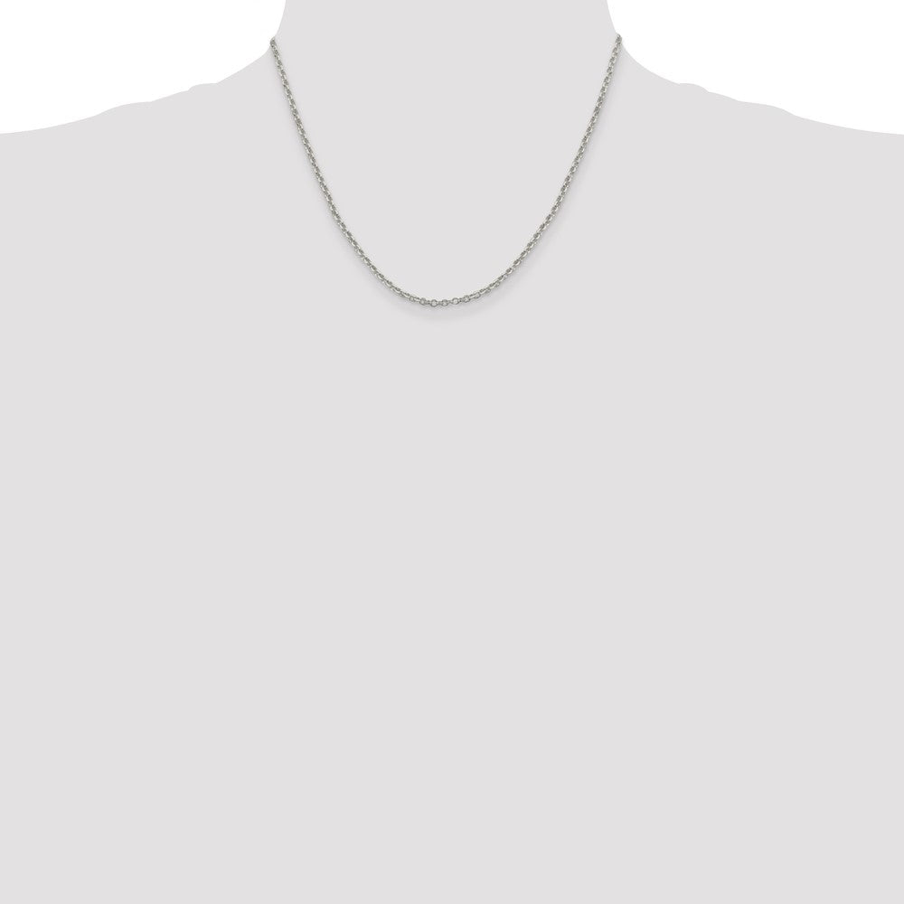 Sterling Silver 2.6mm Diamond-cut w/ ext. Rolo Cable Chain