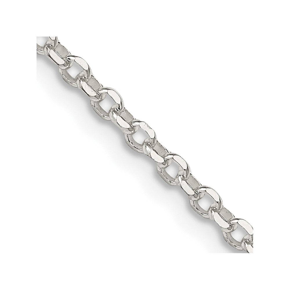 Sterling Silver 2.6mm Diamond-cut w/ ext. Rolo Cable Chain