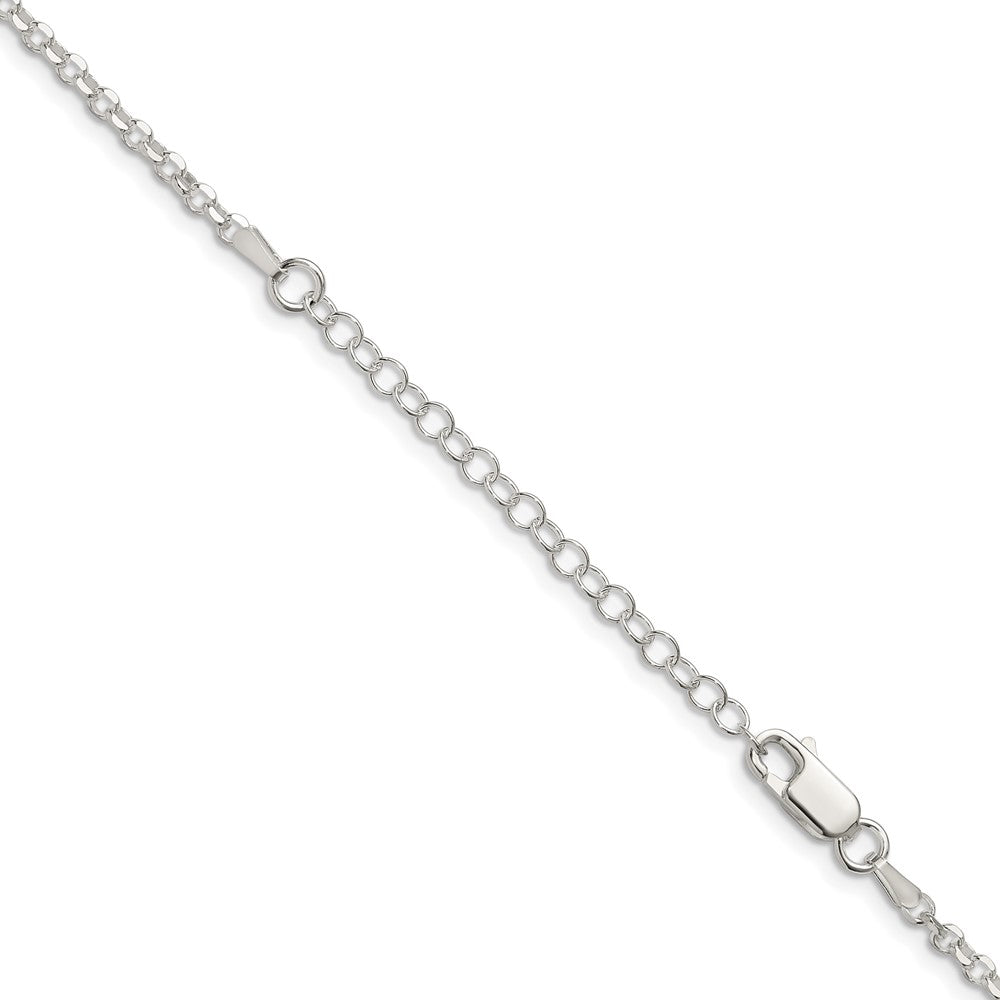 Sterling Silver 2.6mm Diamond-cut w/ ext. Rolo Cable Chain