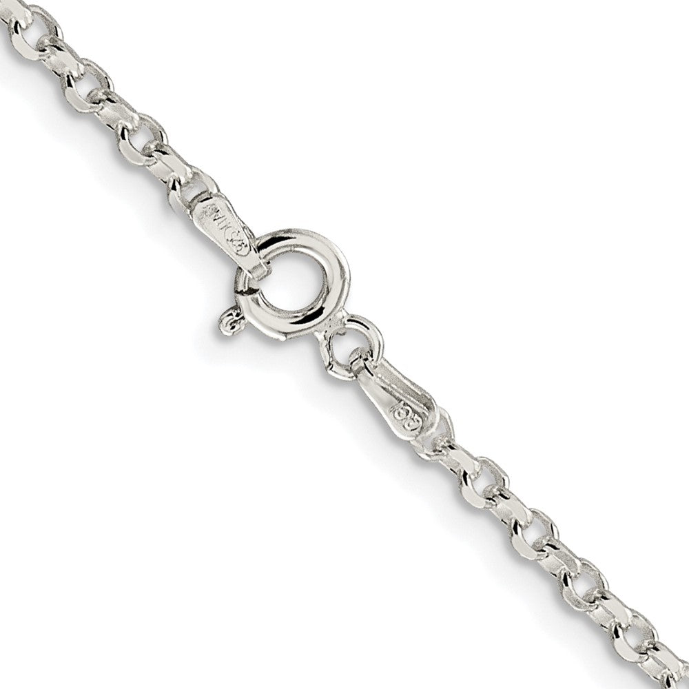 Sterling Silver Rhodium-plated 2.6mm Diamond-cut Rolo Cable Chain