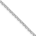 Sterling Silver Rh-plated 2.6mm Diamond-cut w/ ext. Rolo Cable Chain