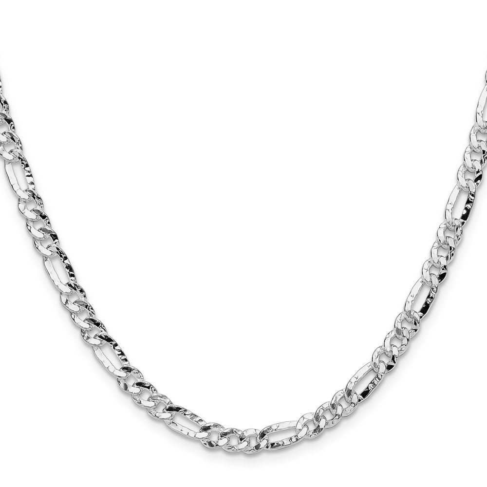 Sterling Silver 4.75mm Hammered Figaro Chain