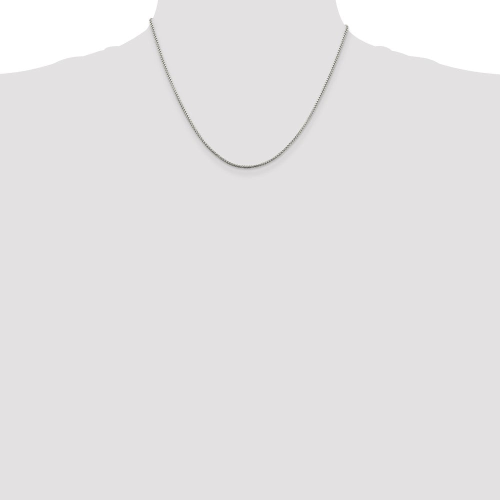 Sterling Silver 1.5mm Round Box Chain w/ ext.