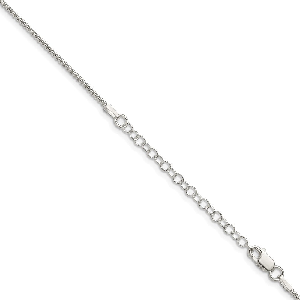 Sterling Silver 1.5mm Round Box Chain w/ ext.