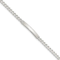 Sterling Silver Diamond-cut Engraveable Curb Link ID Bracelet