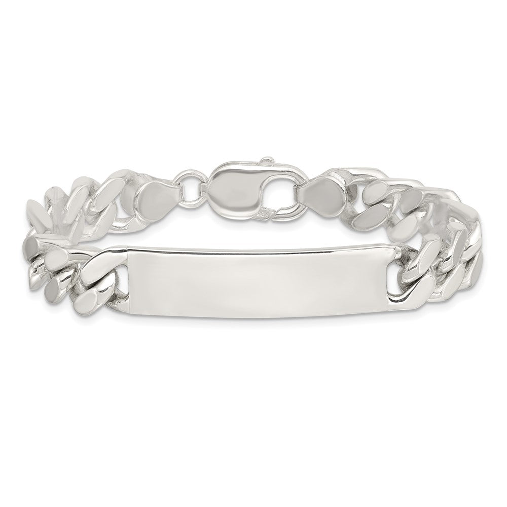 Sterling Silver Polished Engraveable Figaro Link ID Bracelet