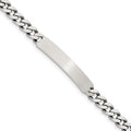 Sterling Silver Engraveable Antiqued Curb Link ID Bracelet