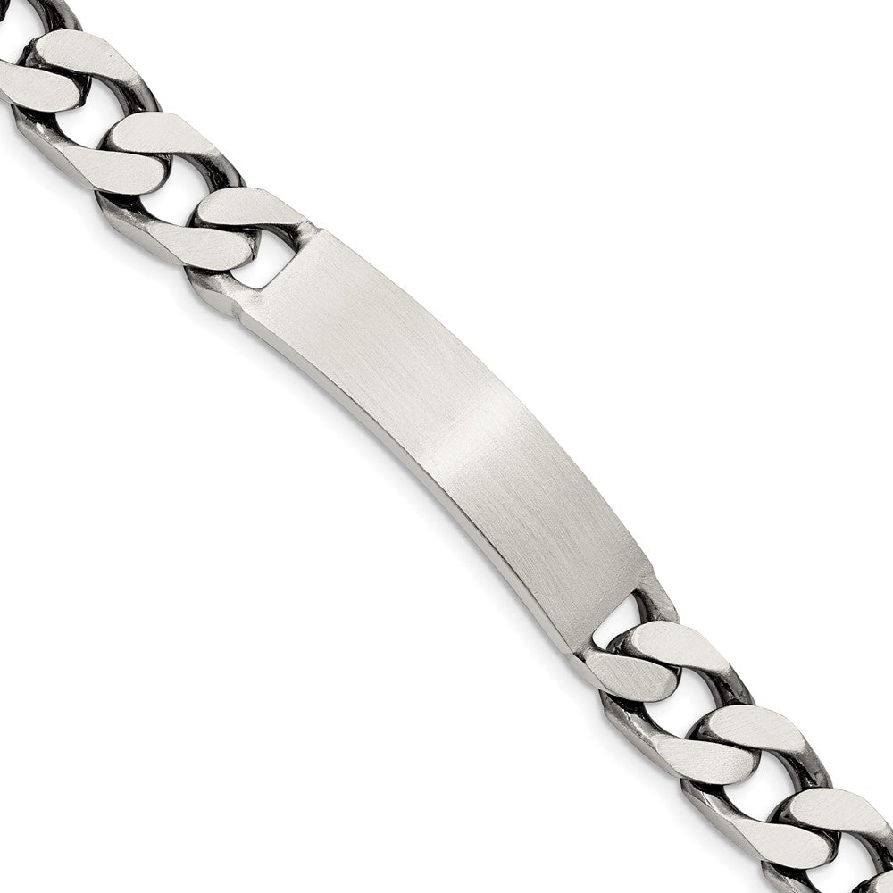 Sterling Silver Engraveable Antiqued Curb Link ID Bracelet