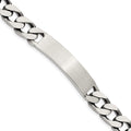 Sterling Silver Engraveable Antiqued Curb Link ID Bracelet