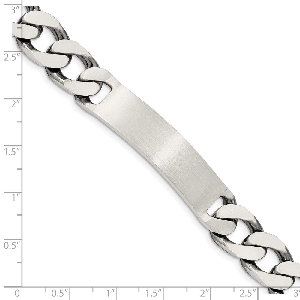 Sterling Silver Engraveable Antiqued Curb Link ID Bracelet
