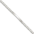 Sterling Silver Polished Engraveable Anchor Link ID Bracelet