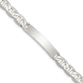Sterling Silver Polished Engraveable Anchor Link ID Bracelet