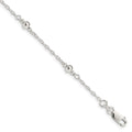 Sterling Silver Polished Fancy Bead with 1in Extension Children's Bracelet