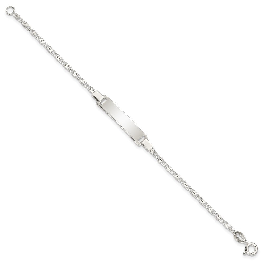 Sterling Silver Polished Engraveable Children's ID Bracelet