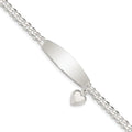 Sterling Silver w/Heart Charm ID Bracelet