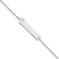 Sterling Silver Polished Cross ID Bracelet