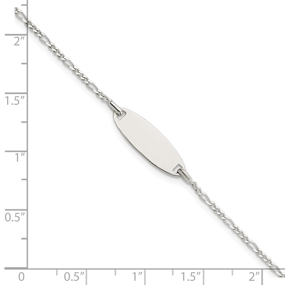 Sterling Silver Polished Childrens ID Bracelet