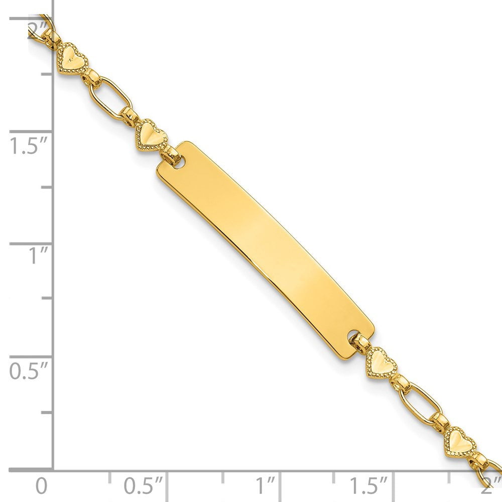 Sterling Silver Gold-plated Hearts ID Bracelet