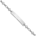 Sterling Silver Rhodium-plated Cross ID Bracelet