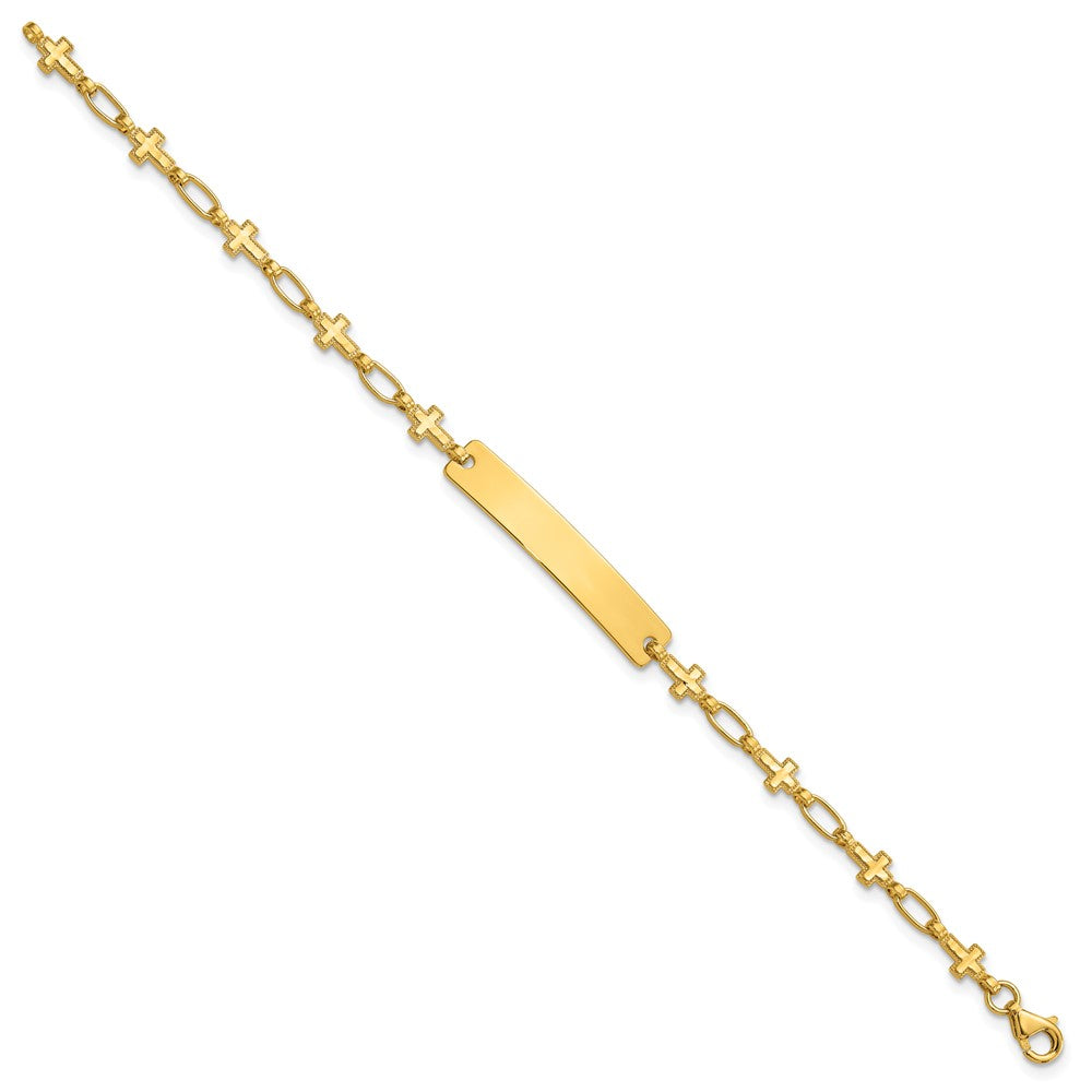 Sterling Silver Gold-plated Cross ID Bracelet