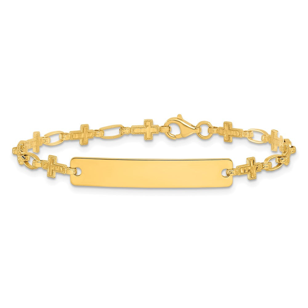 Sterling Silver Gold-plated Cross ID Bracelet