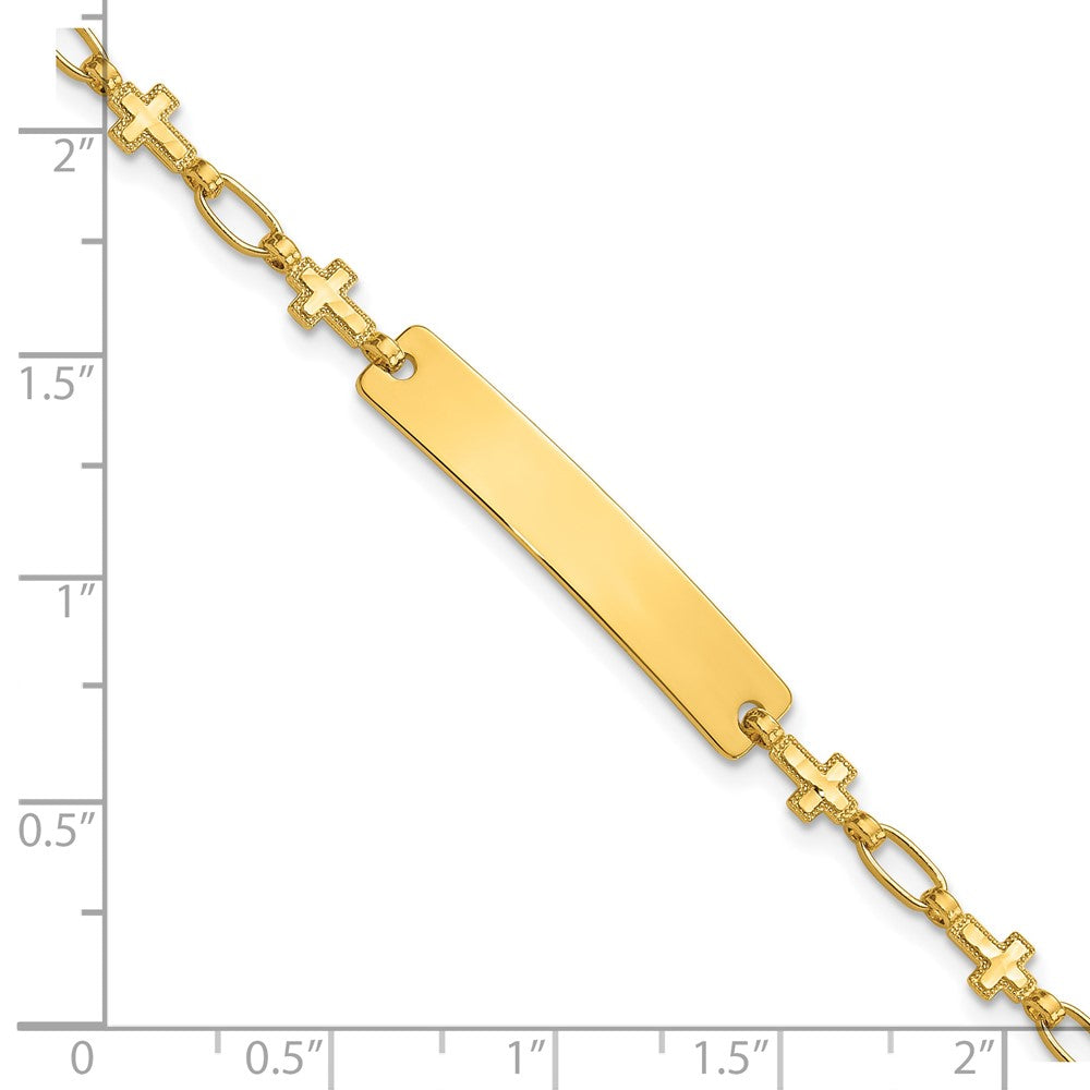 Sterling Silver Gold-plated Cross ID Bracelet