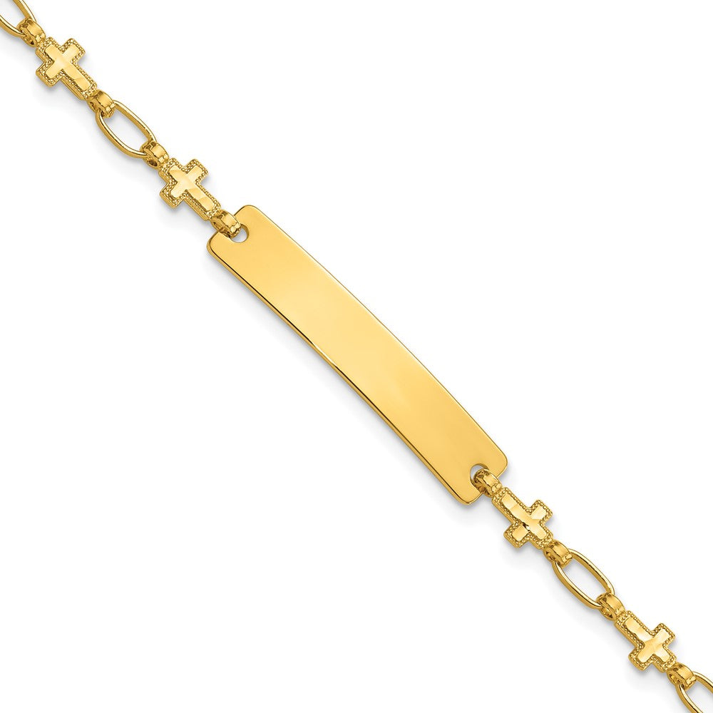 Sterling Silver Gold-plated Cross ID Bracelet