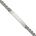 Sterling Silver Antiqued Brushed Box Link Plate 6mm 8in ID Bracelet