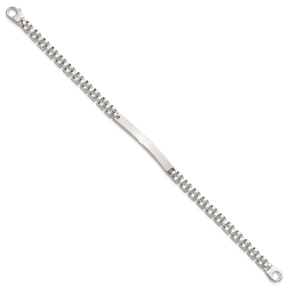 Sterling Silver Polished Men's ID Bracelet