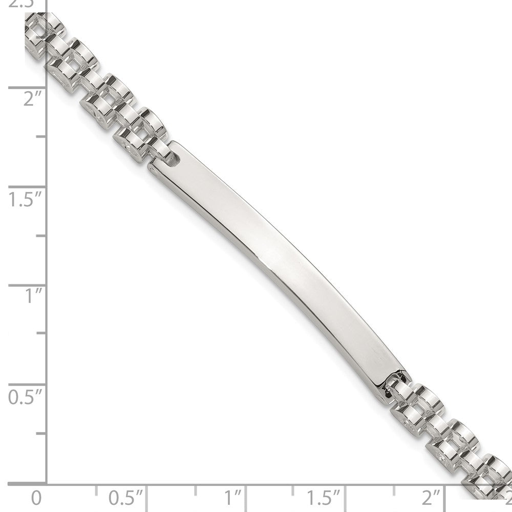 Sterling Silver Polished Men's ID Bracelet