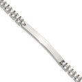 Sterling Silver Polished Men's ID Bracelet