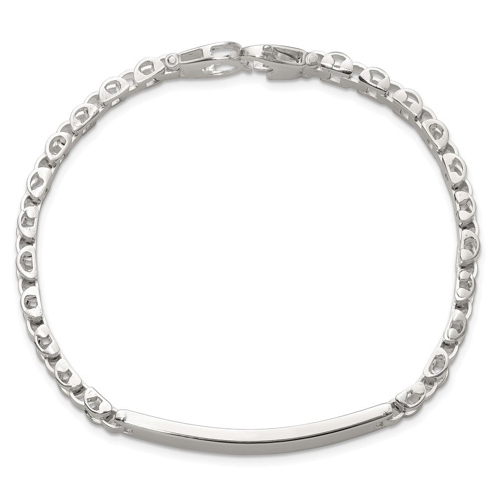 Sterling Silver Polished Men's ID Bracelet