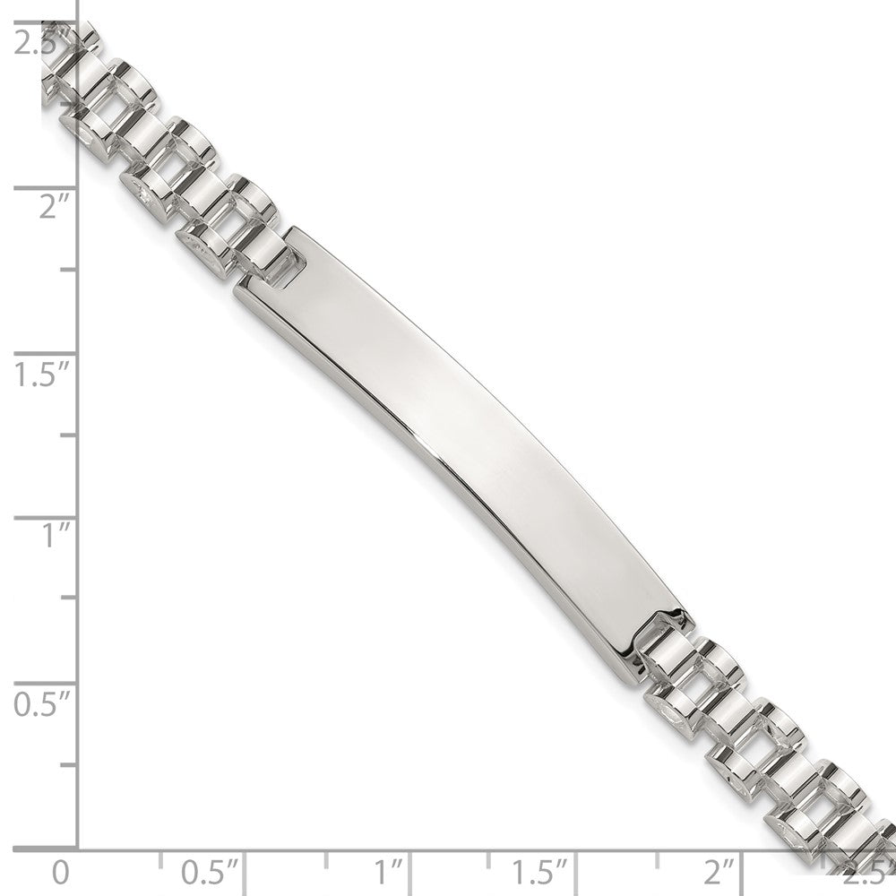 Sterling Silver Polished Men's ID Bracelet