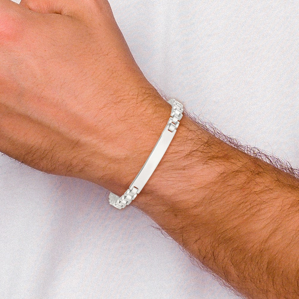 Sterling Silver Polished Men's ID Bracelet