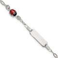 SS Polished Enameled Ladybug 6in w/1in ext Children's ID Bracelet