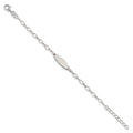 Sterling Silver Polished Fancy Link 5in w/ 1in Ext Children's ID Bracelet