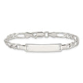 Sterling Silver Engraveable Childrens ID on Figaro Link Bracelet