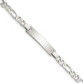 Sterling Silver Engraveable Childrens ID on Figaro Link Bracelet