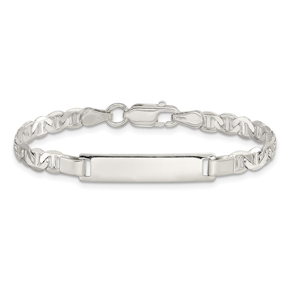 Sterling Silver Engraveable Childrens ID Anchor Link Bracelet
