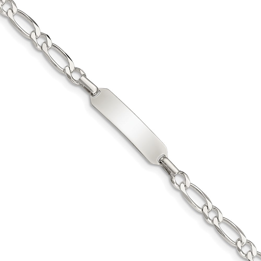 Sterling Silver Polished Engraveable Childrens ID Bracelet