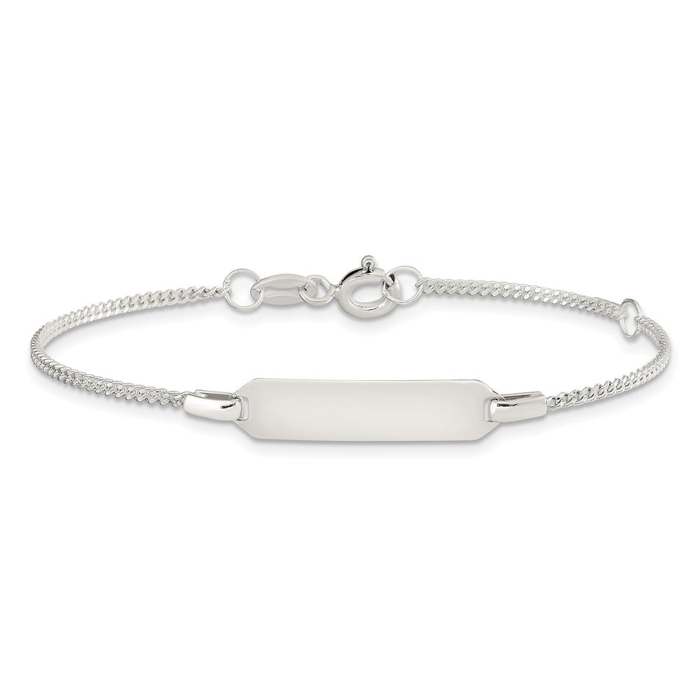 Sterling Silver Childrens 5in Plus 1in EXT ID Curb Link Bracelet