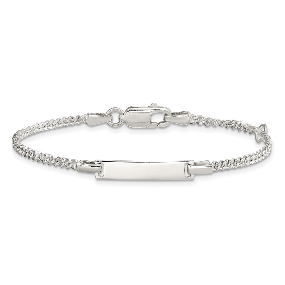 Sterling Silver Polished Childrens ID Curb Link 5in Plus 1in Ext. Bracelet