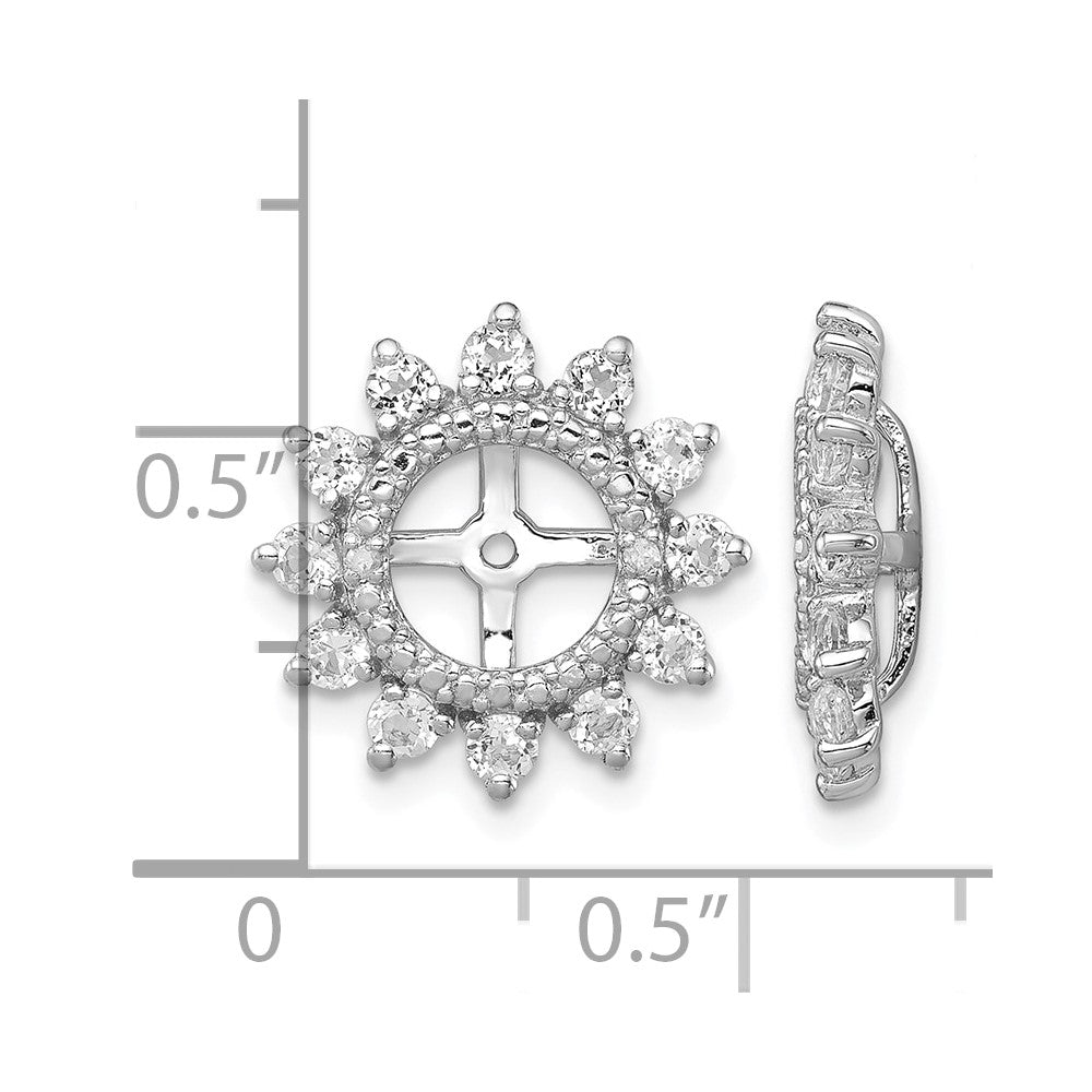 Sterling Silver Rhodium Diam. & White Topaz Earring Jacket