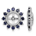Sterling Silver Rhodium Diam. & Created Sapphire Earring Jacket