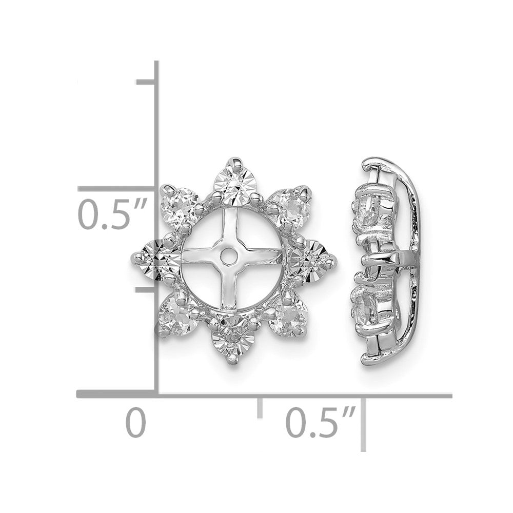Sterling Silver Rhodium Diam. & White Topaz Earring Jacket