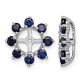 Sterling Silver Rhodium Created Sapphire Earring Jacket