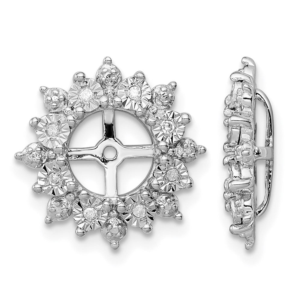 Sterling Silver Rhodium Diam. Earring Jacket