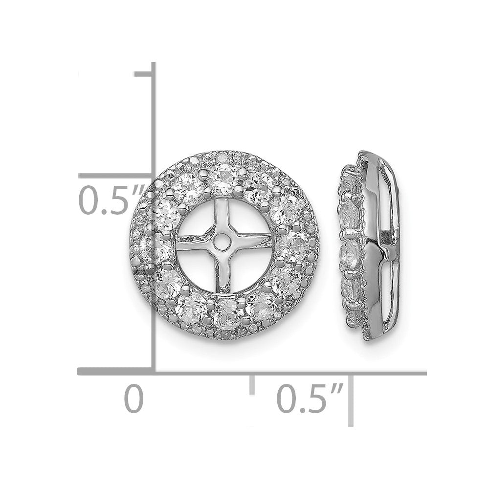 Sterling Silver Rhodium Diam. & White Topaz Earring Jacket